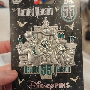Disney Haunted Mansion 55th Anniversary Pin – Silver & Teal Accents